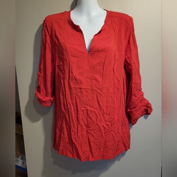 Reitmans Vibrant Red Tunic Top, Size Medium - Picture 1 of 4